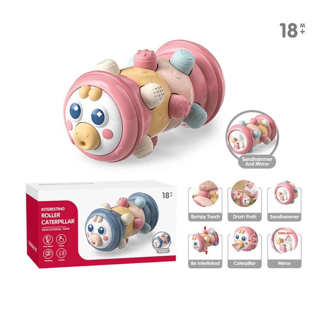 JUGUETE INTERACTIVO BEBE ORUGA ROLLER BEBÉ ROSADO - 1