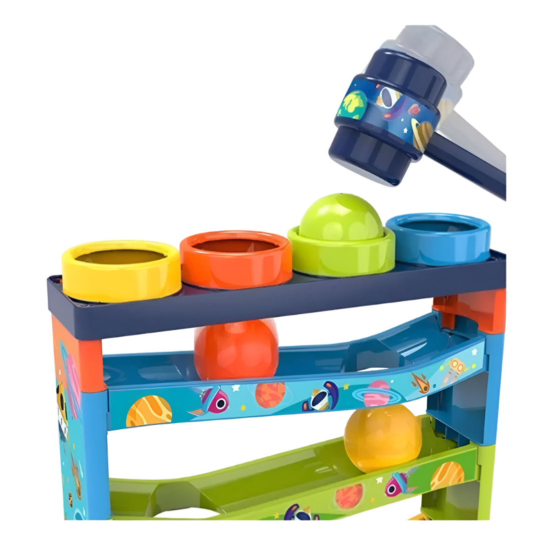 RAMPA CON PELOTAS Y MARTILLO BEBE AZUL JUGUETE PARA BEBÉ Y NÑOS - 4
