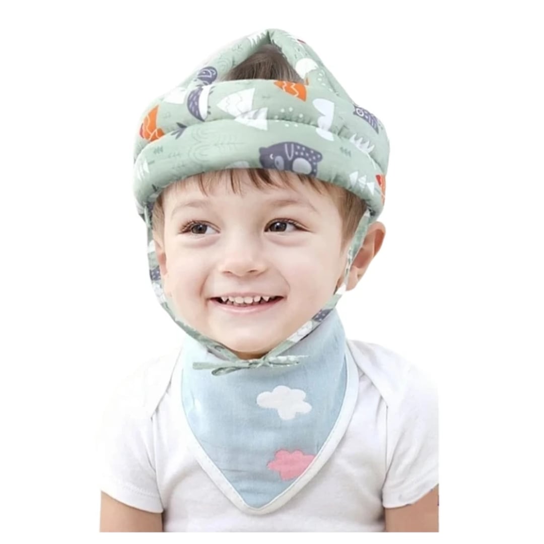 CASCO PROTECTOR ACOLCHADO NIÑO VERDE - 1