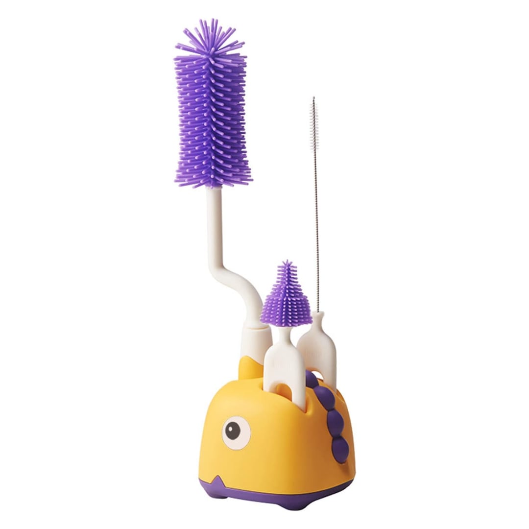 SET LIMPIEZA MAMADERAS DINO AMARILLO - 1