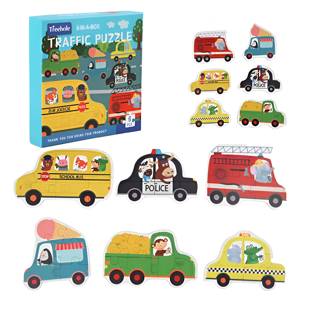 JUGUETE TREEHALE NEGRO MI PRIMER PUZZLE DISEÑO TRANSPORTE - 1
