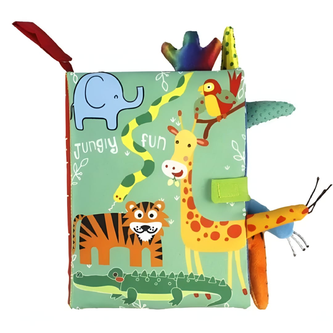 LIBRO SENSORIAL DE TELA DISEÑO JUNGLA - 1