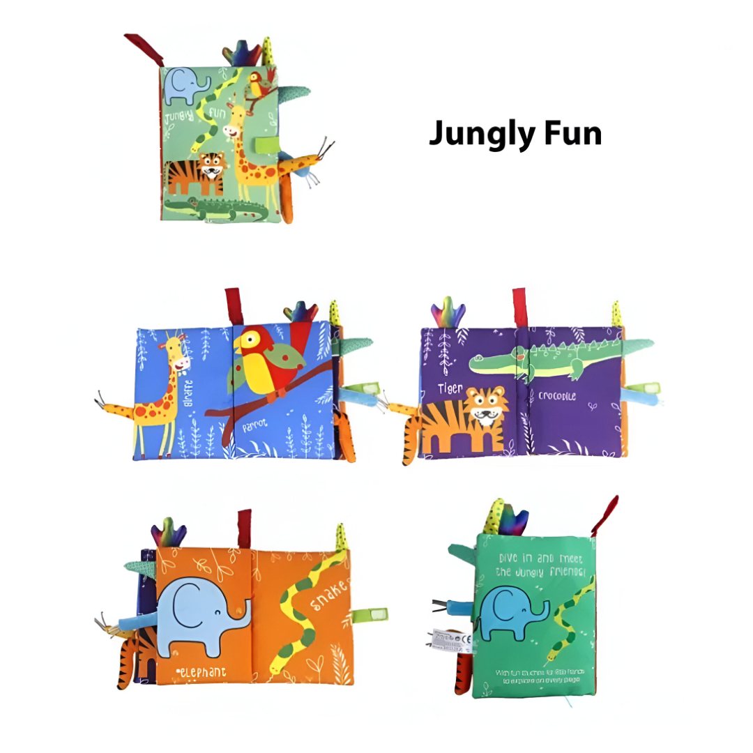 LIBRO SENSORIAL DE TELA DISEÑO JUNGLA - 2