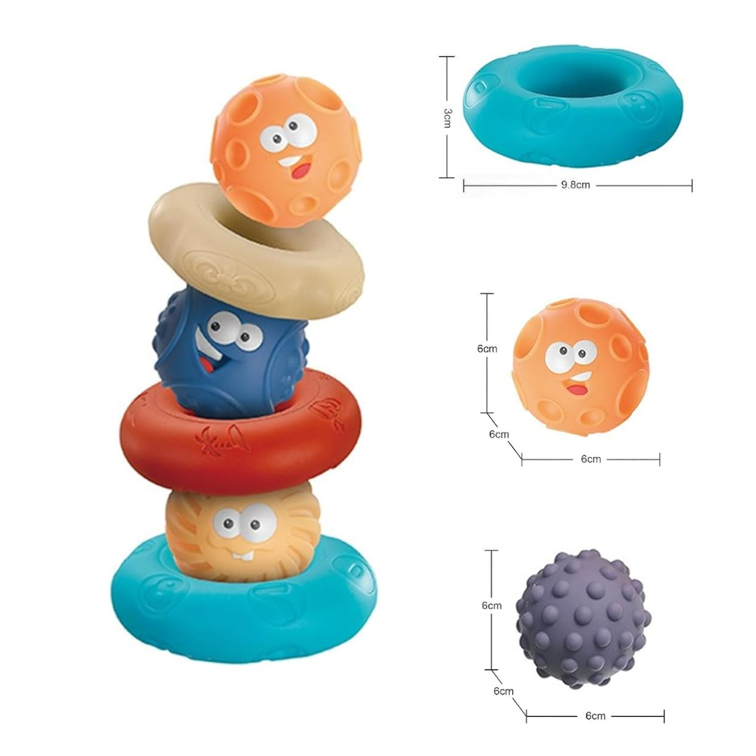 JENGA BEBE JUEGO APILABLE AROS Y PELOTA ROJO - 3