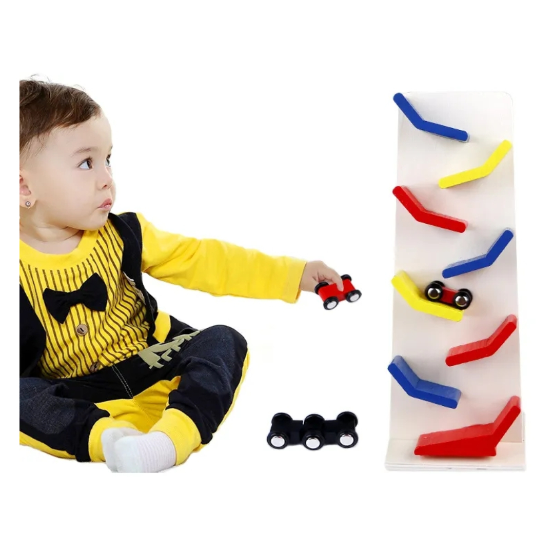 JUGUETE CAÍDA AUTITOS MADERA PARA NIÑOS - 1
