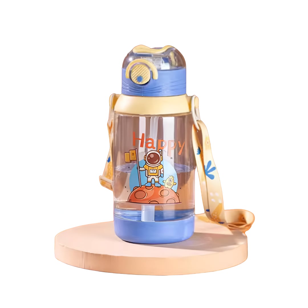 BOTELLA BEBE CON BOMBILLA Y CORREA ASTRONAUTA AZUL - 2