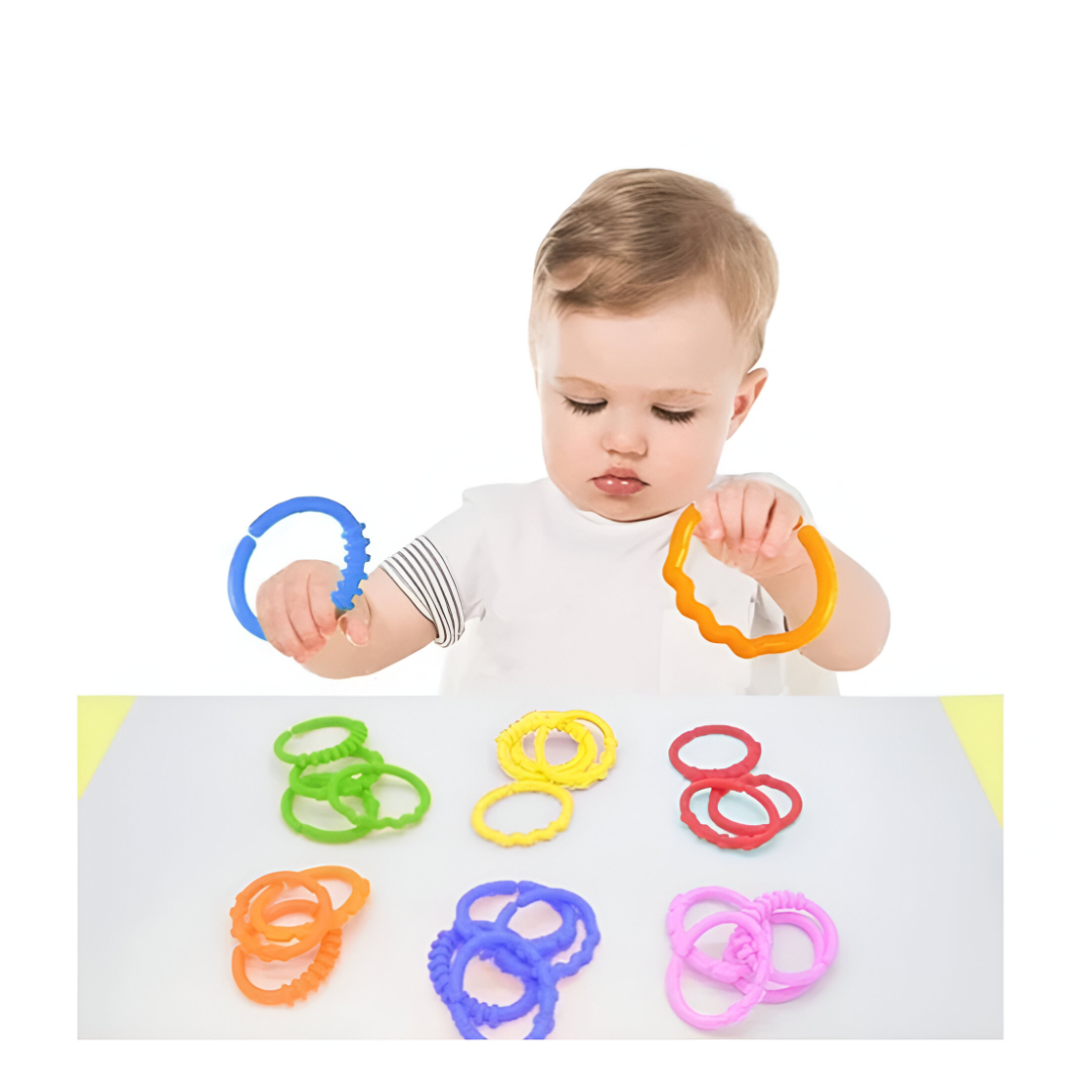 SET BEBE 24 ARGOLLAS TEXTURIZADAS BEBÉS MULTIUSOS MULTICOLOR - 2