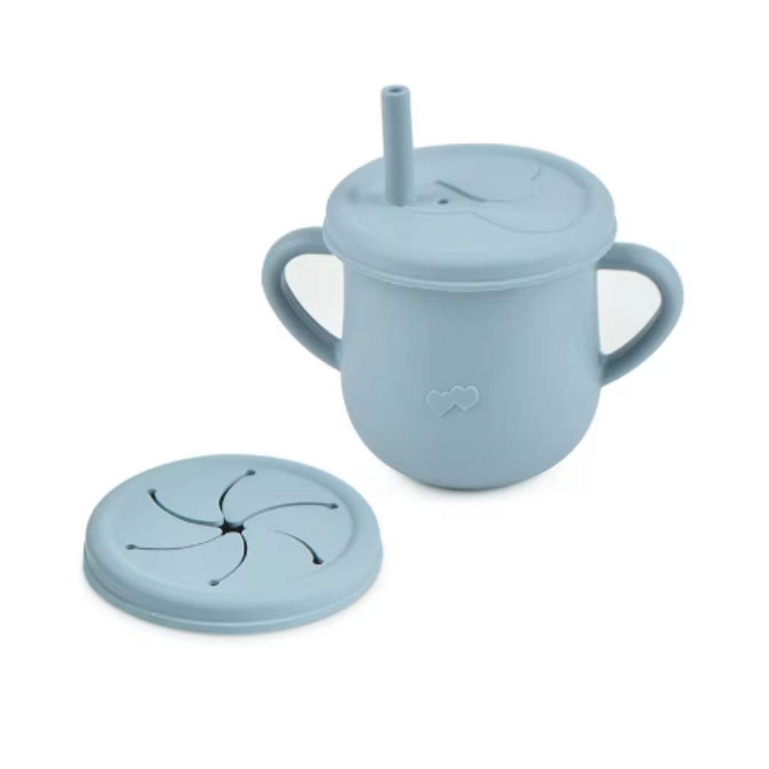 VASO SILICONA SNACK DOBLE TAPA GRIS AZULADO - 1