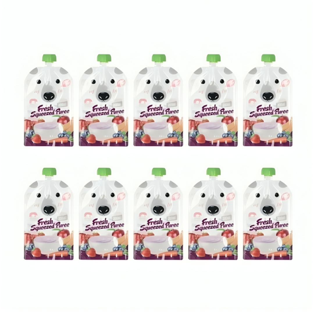 PACK X10 BOLSA BEBE REUTILIZABLES PAPILLAS Y COMPOTAS BLANCO - 1