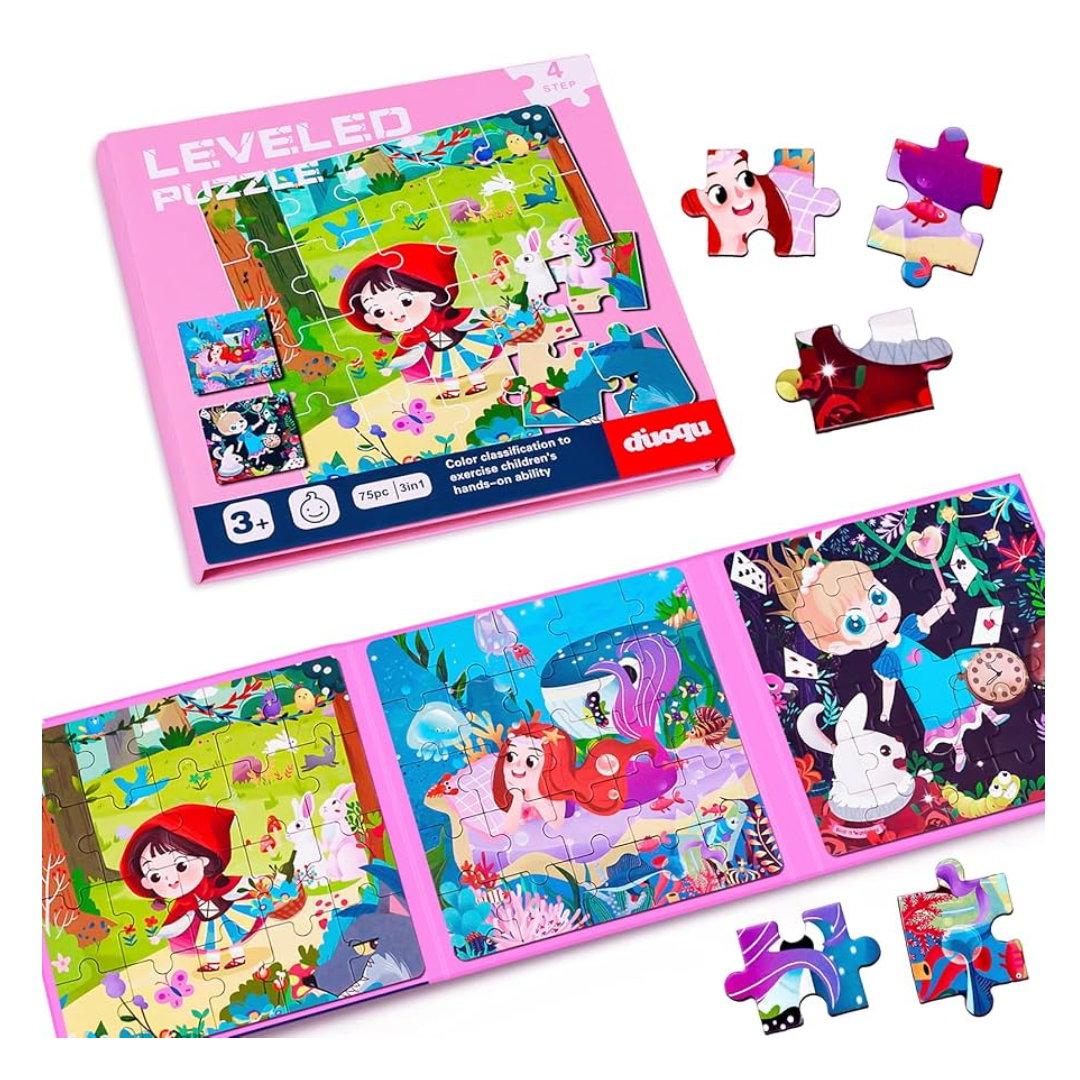 LIBRO ROMPECABEZAS BEBE ROJO MAGNÉTICO 3 EN 1 CAPERUCITA - 2