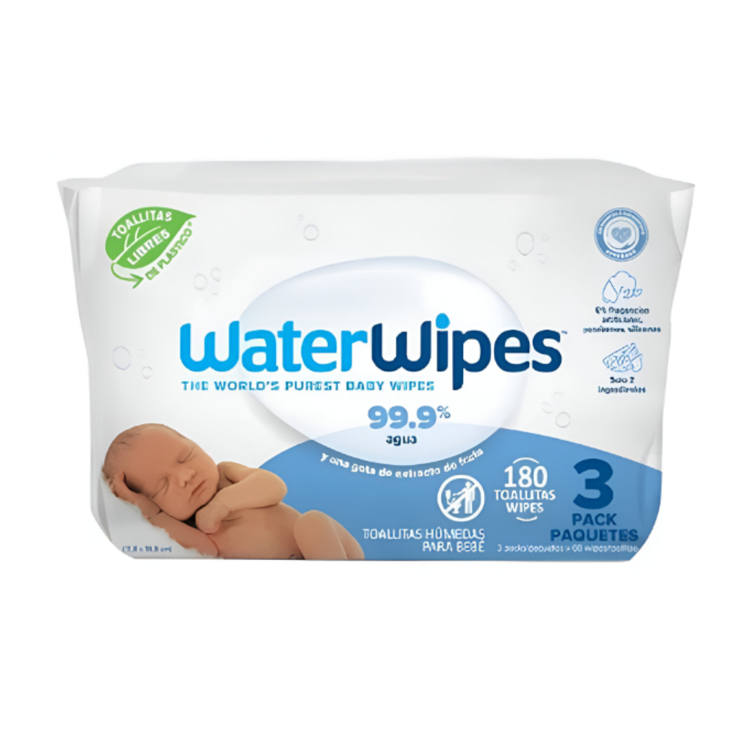 SET WATERWIPES TOALLITAS HÚMEDAS WATER WIPES 3X60 UNS - 1