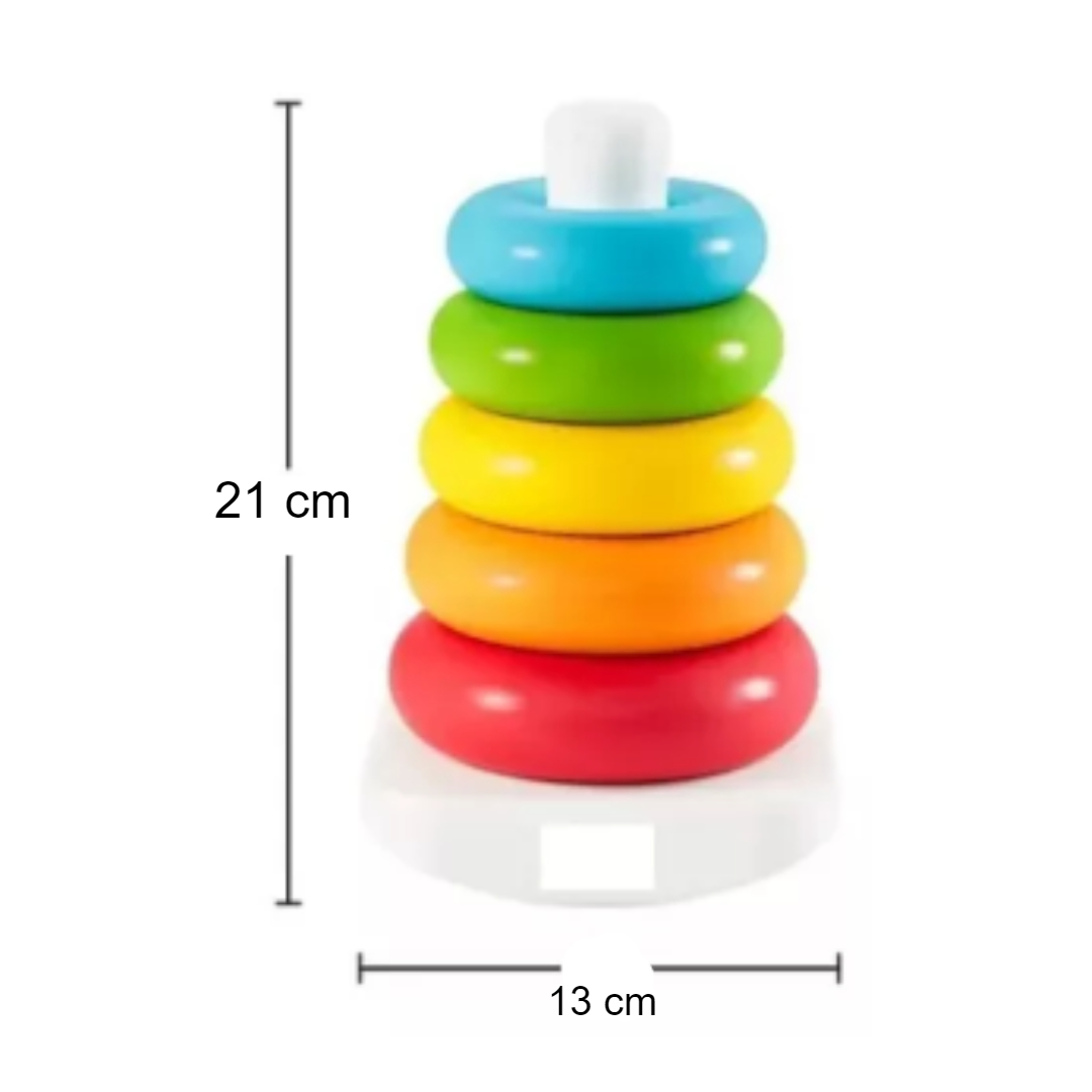 JUGUETE BEBE ROJO TORRES APILABLE DE ARGOLLAS PARA BEBÉS Y NIÑOS - 2