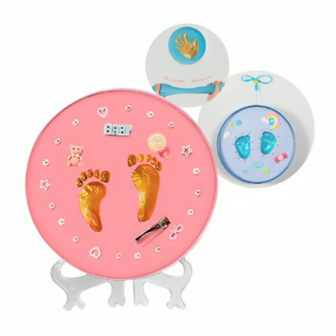 KIT PARA ESTAMPAR HUELLA DE BEBÉ + ACCESORIOS ROSADO - 2