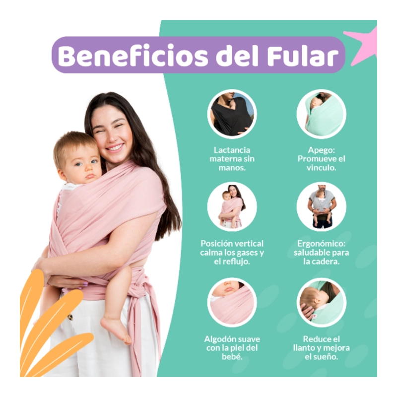 FULAR PORTABEBÉ ALGODÓN SEMIELASTICADO BEIGE - 3