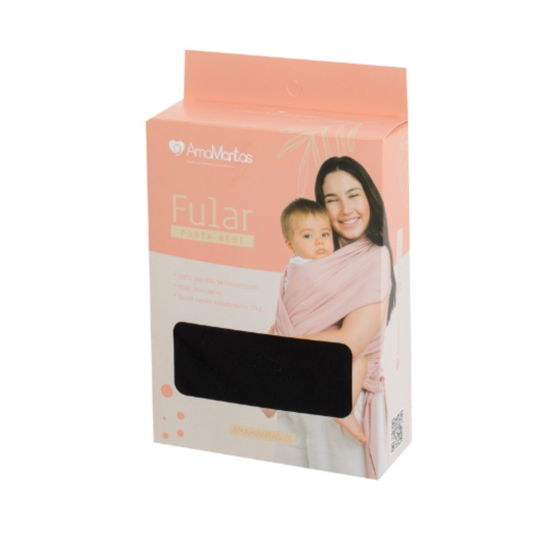 FULAR PORTABEBÉ ALGODÓN SEMIELASTICADO NEGRO - 2