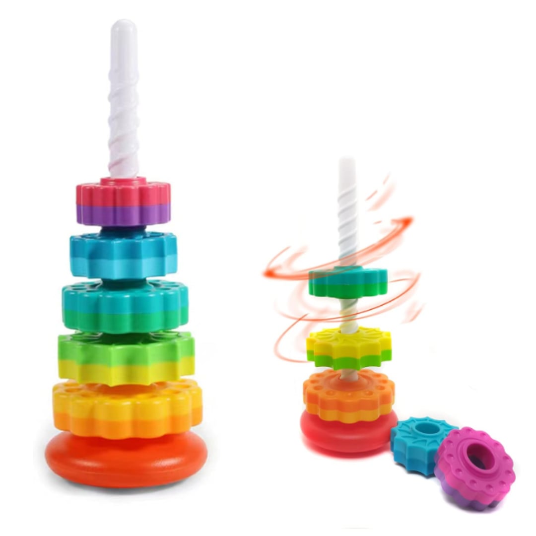 JUGUETE BEBE MULTICOLOR TORRE GIRATORIA ARCOÍRIS PARA BEBÉS - 1