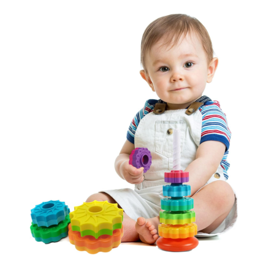 JUGUETE BEBE MULTICOLOR TORRE GIRATORIA ARCOÍRIS PARA BEBÉS - 2