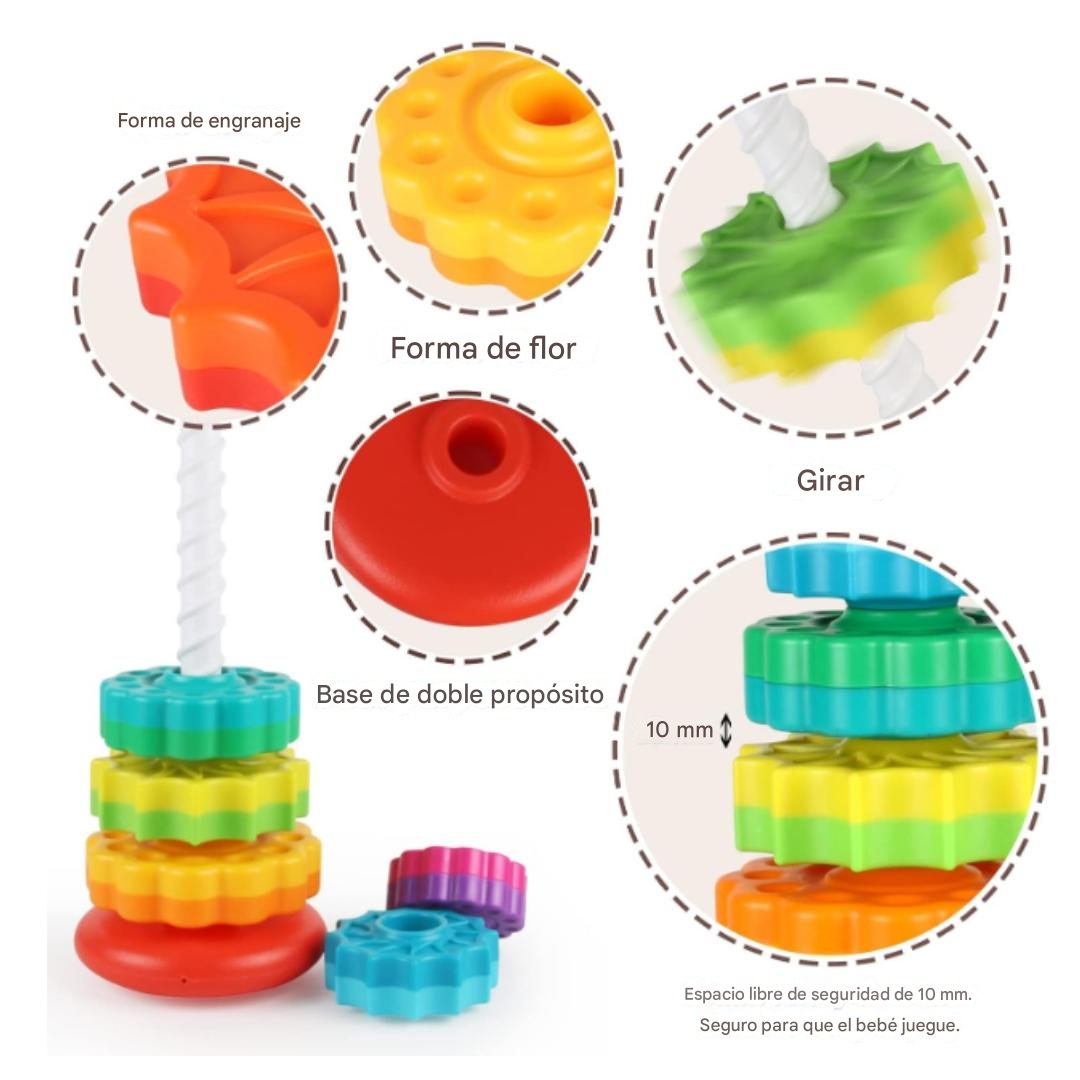 JUGUETE BEBE MULTICOLOR TORRE GIRATORIA ARCOÍRIS PARA BEBÉS - 5