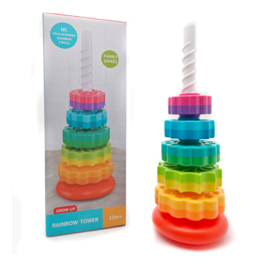 JUGUETE BEBE MULTICOLOR TORRE GIRATORIA ARCOÍRIS PARA BEBÉS - 6