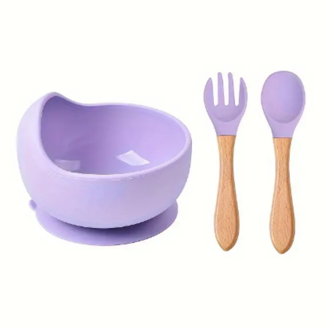 PLATO BEBE SILICONA CON VENTOSA LILA - 2