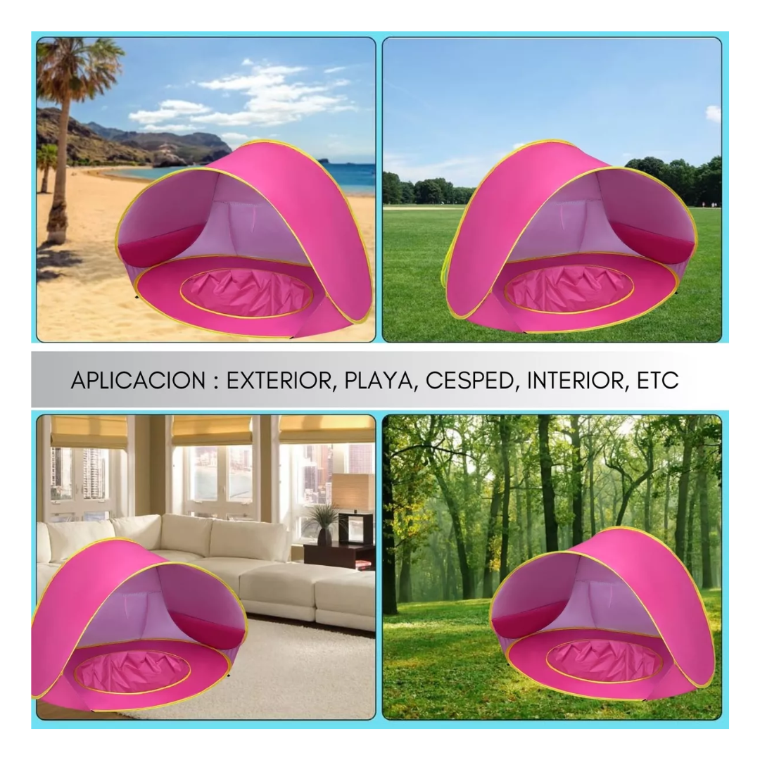 CARPA CON PISCINA ROSADO CLARO PARA BEBÉS Y NIÑOS - 4