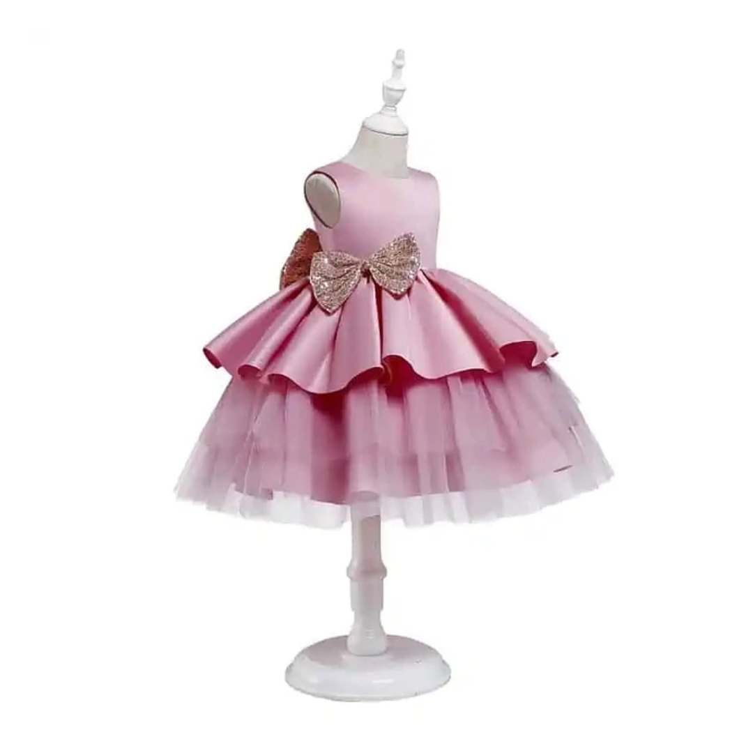 VESTIDO NIÑA ROSA LAZO NOEMI ROSE - 1
