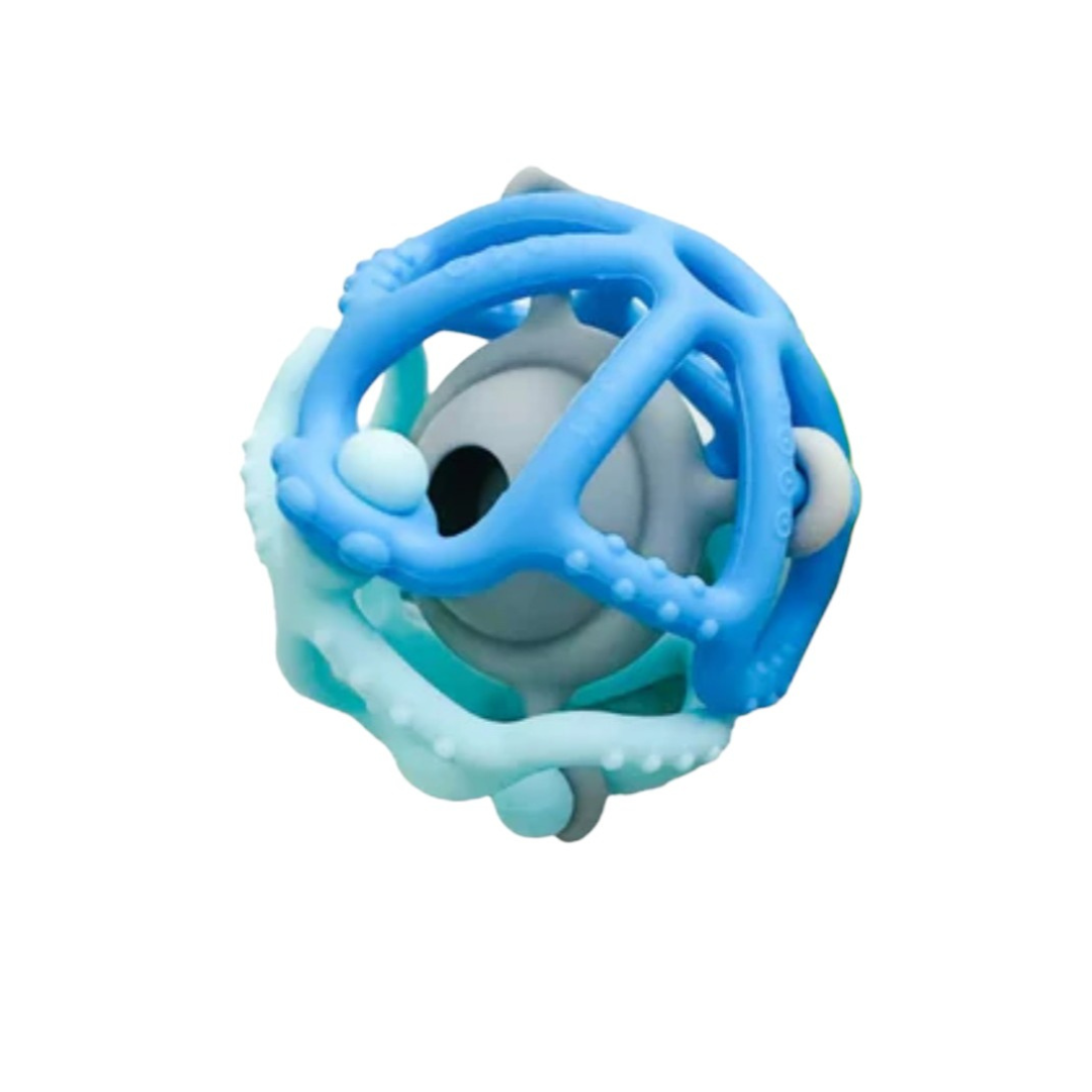 MORDEDOR PELOTA SILICONA CELESTE - 1