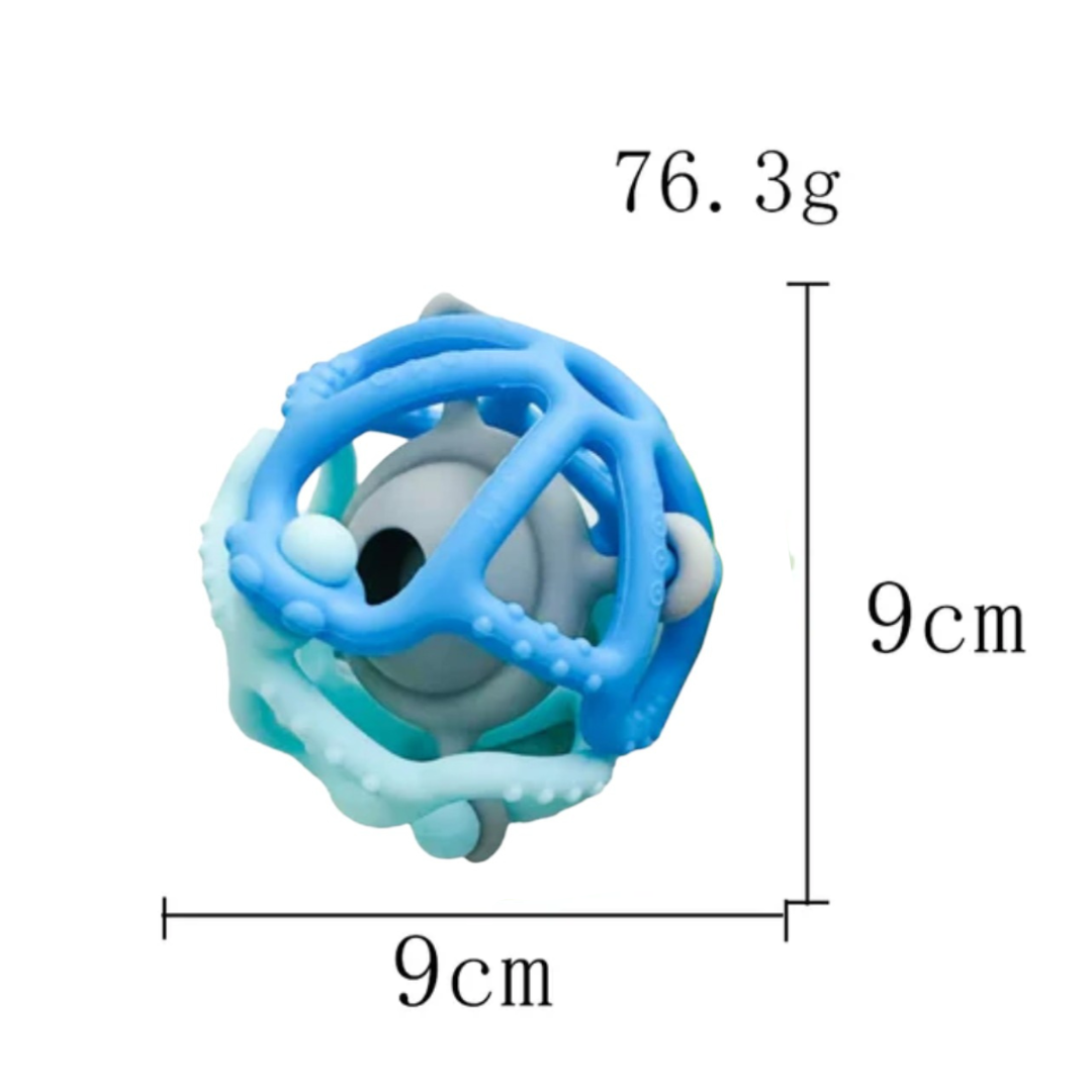 MORDEDOR PELOTA SILICONA CELESTE - 2