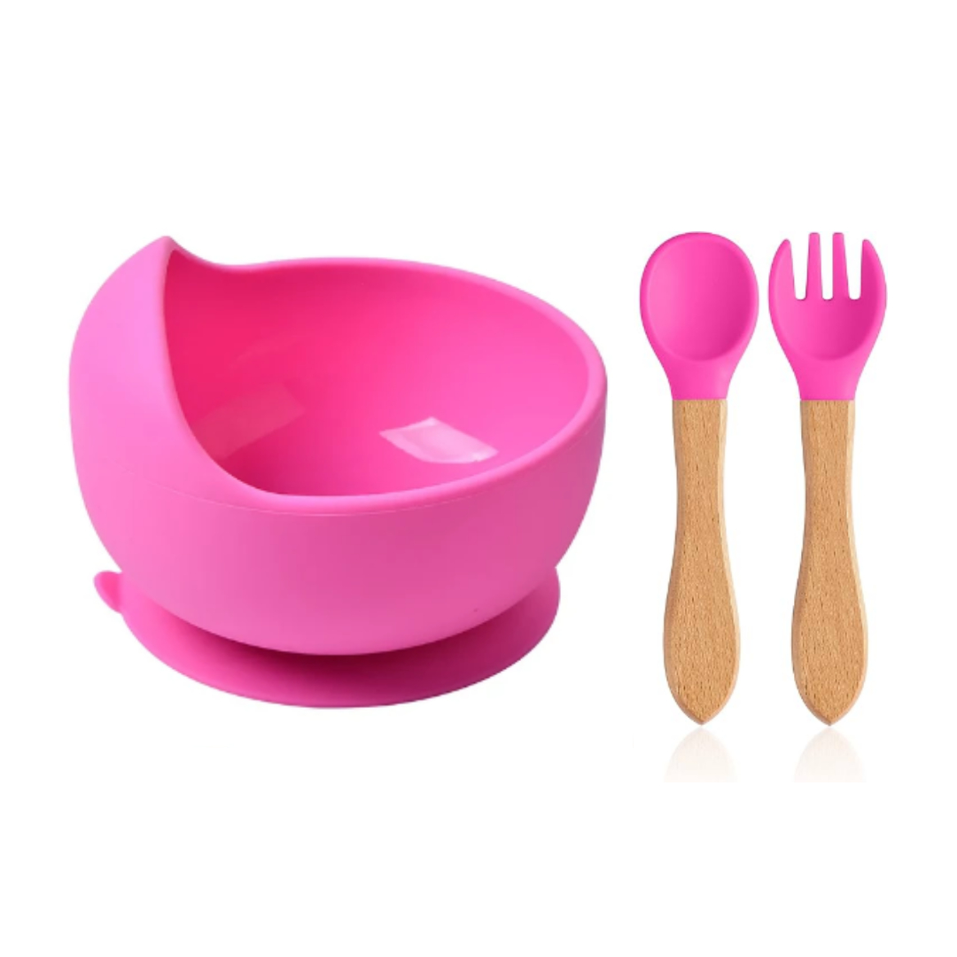 PLATO DE SILICONA CON VENTOSA FUCSIA - 2