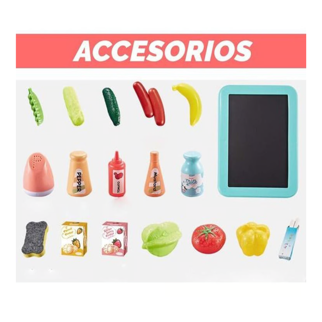 COCINA DE JUGUETE 42 ACCESORIOS ROSA - 2