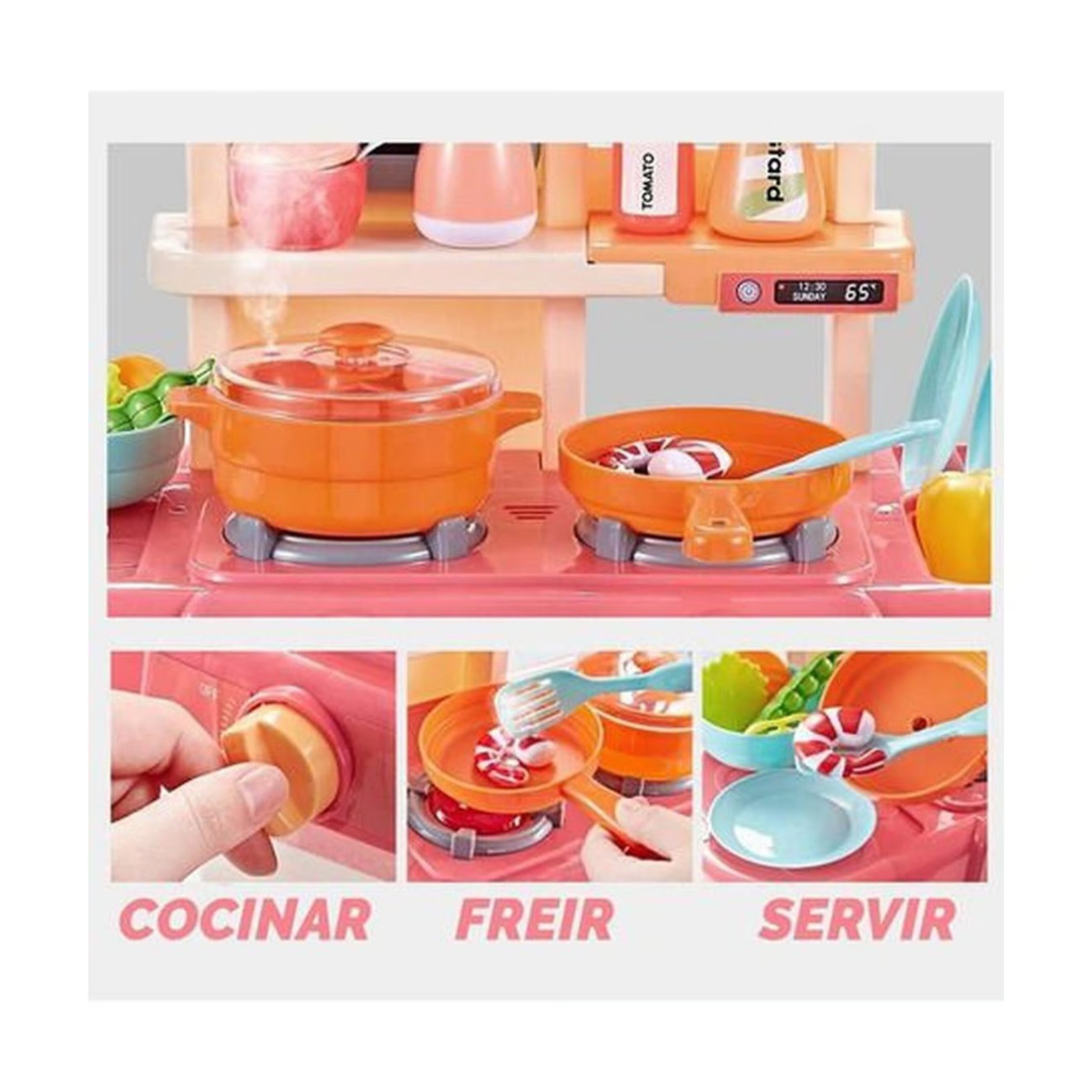 COCINA DE JUGUETE 42 ACCESORIOS ROSA - 3