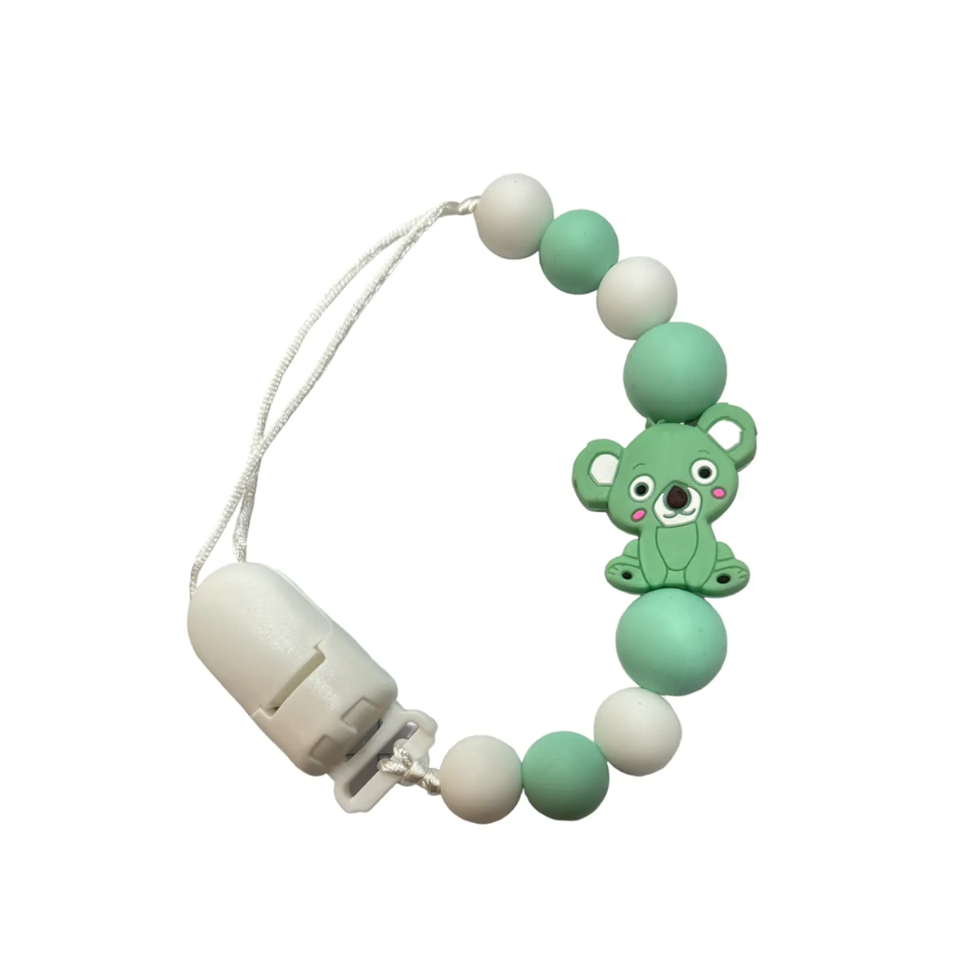 PORTA CHUPETE DE SILICONA KOALA VERDE - 1