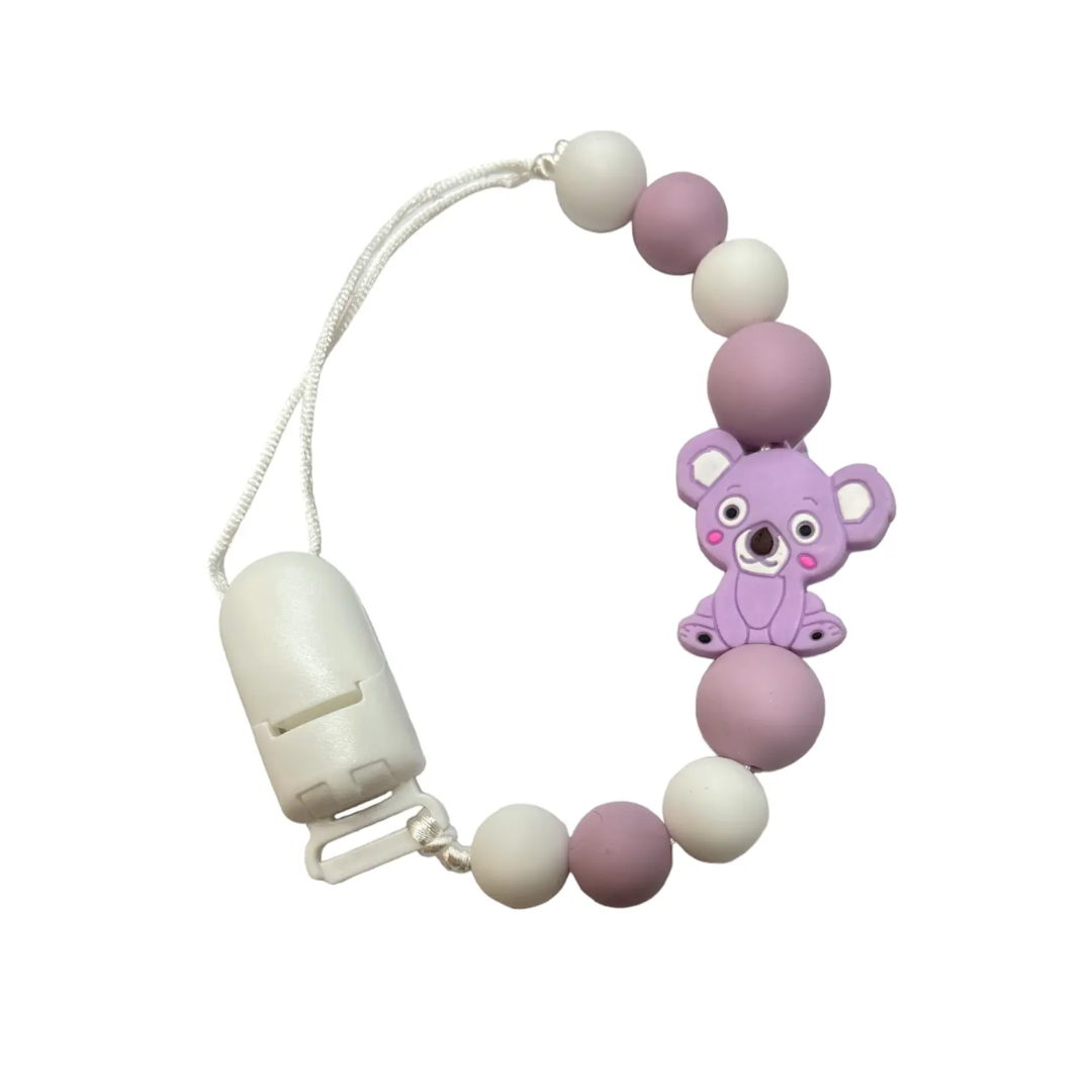 PORTA CHUPETE DE SILICONA KOALA LILA - 2