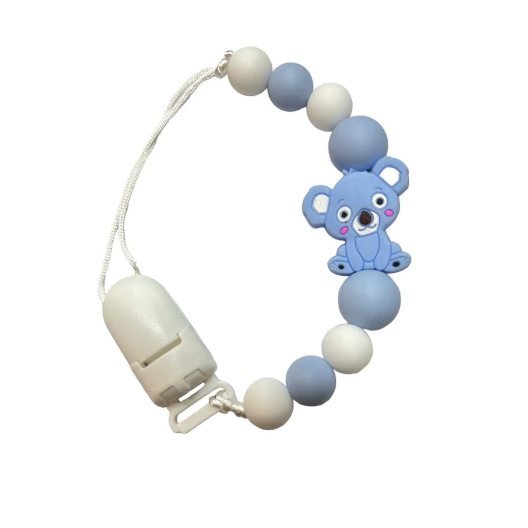 PORTA CHUPETE DE SILICONA KOALA AZUL - 1