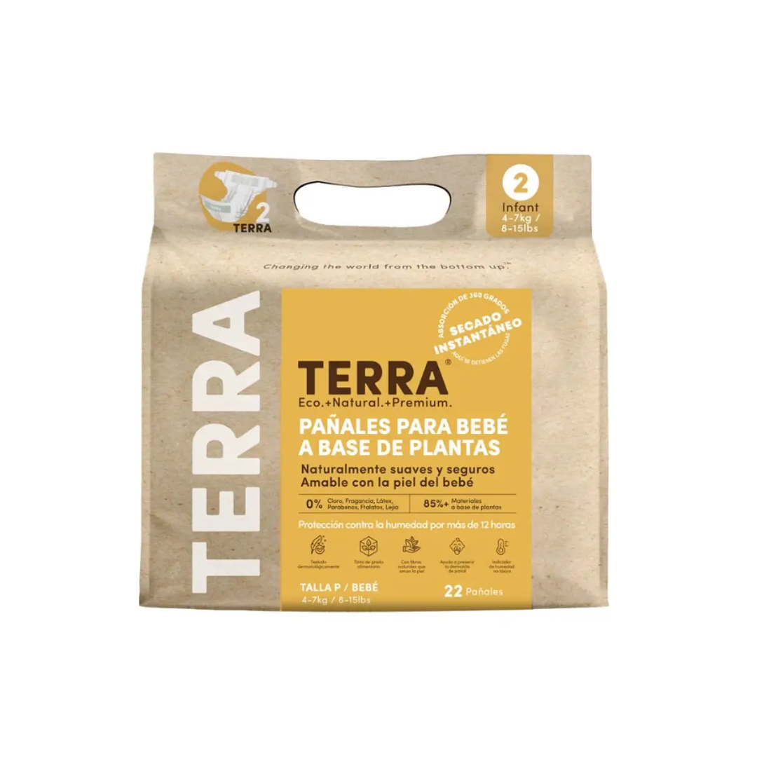 PAÑALES TERRA TALLA P BIODEGRADABLES - 1