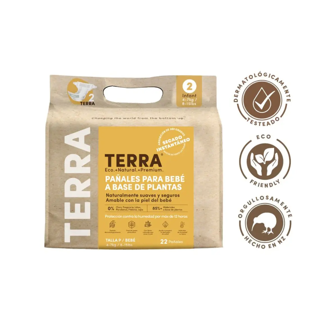 PAÑALES TERRA TALLA P BIODEGRADABLES - 2