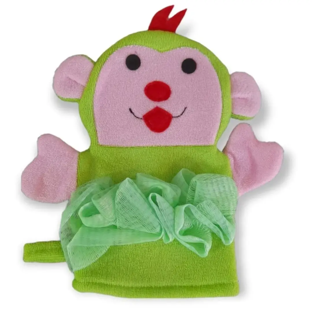 GUANTE DE BAÑO DISEÑO MONITO VERDE - 2