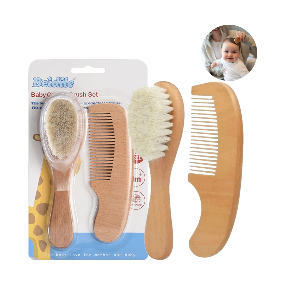CEPILLO Y PEINE DE MADERA - 1