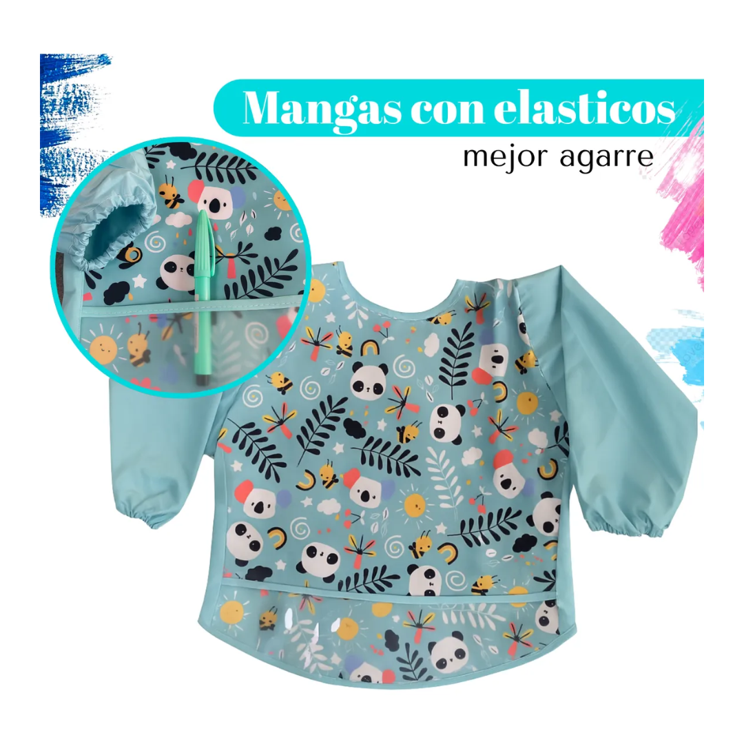 DELANTAL IMPERMEABLE ANIMALES BLANCO - 2