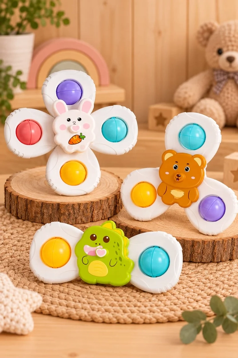 SET 3 SPINNER CON VENTOSA ANIMALES - 3