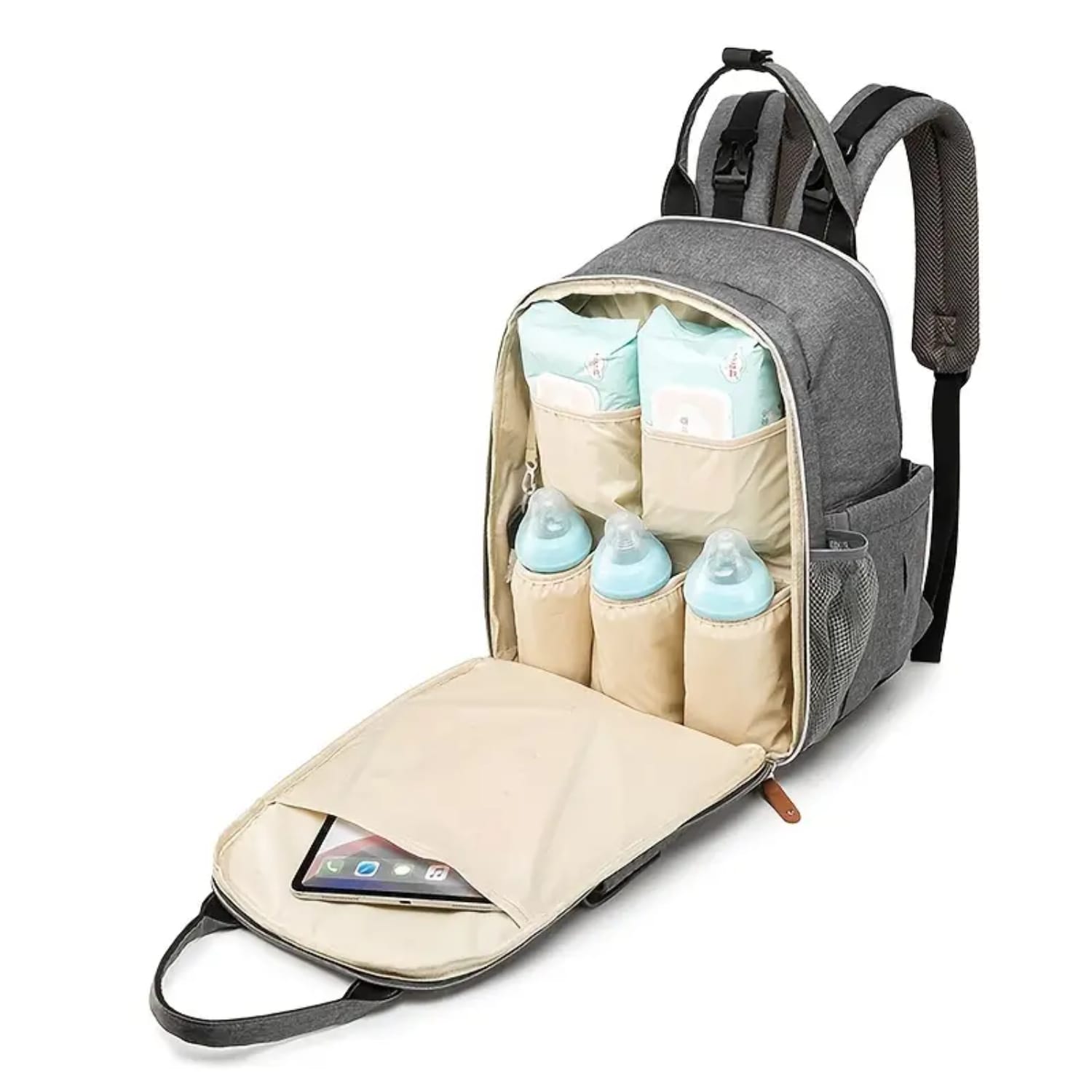 MOCHILA MATERNAL MAS MUDADOR GRIS - 2