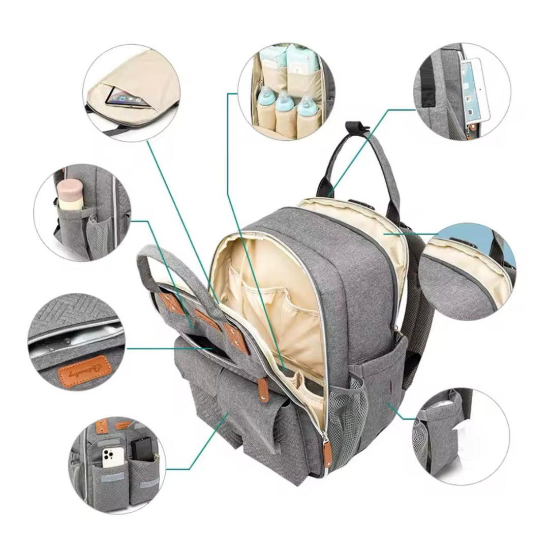 MOCHILA MATERNAL MAS MUDADOR GRIS - 6