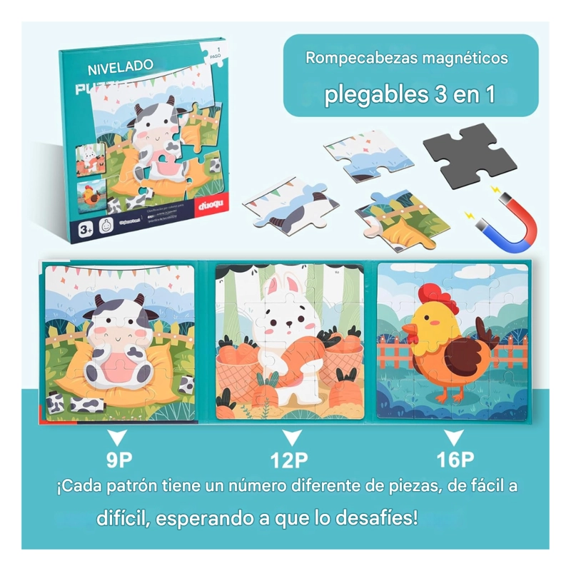 PUZZLE MAGNE TICO 3 EN 1 STEP 1 VACA - 2