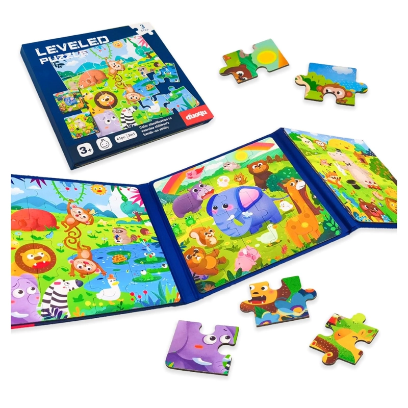 PUZZLE MAGNETICO 3 EN 1 STEP 3 JUNGLA - 1