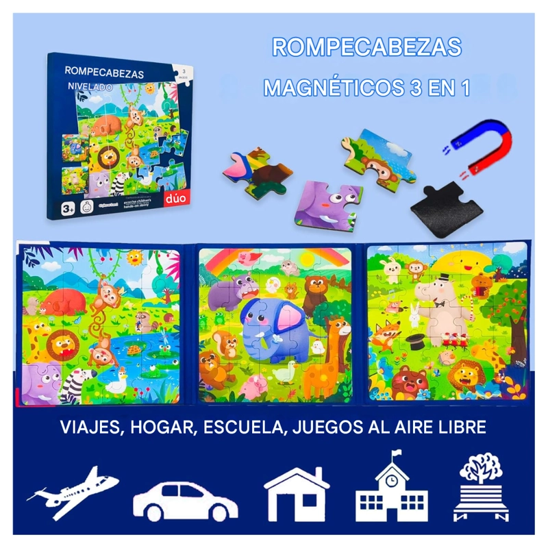 PUZZLE MAGNETICO 3 EN 1 STEP 3 JUNGLA - 2