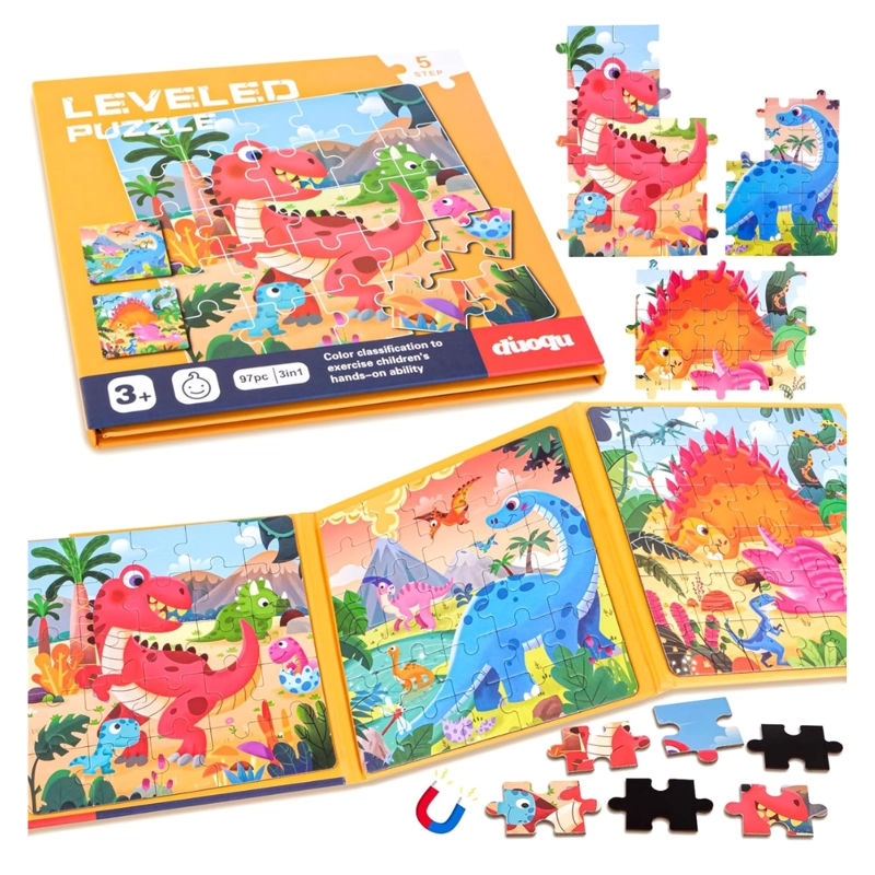 PUZZLE MAGNE TICO 3 EN 1 STEP 5 DINOSAURIOS - 1