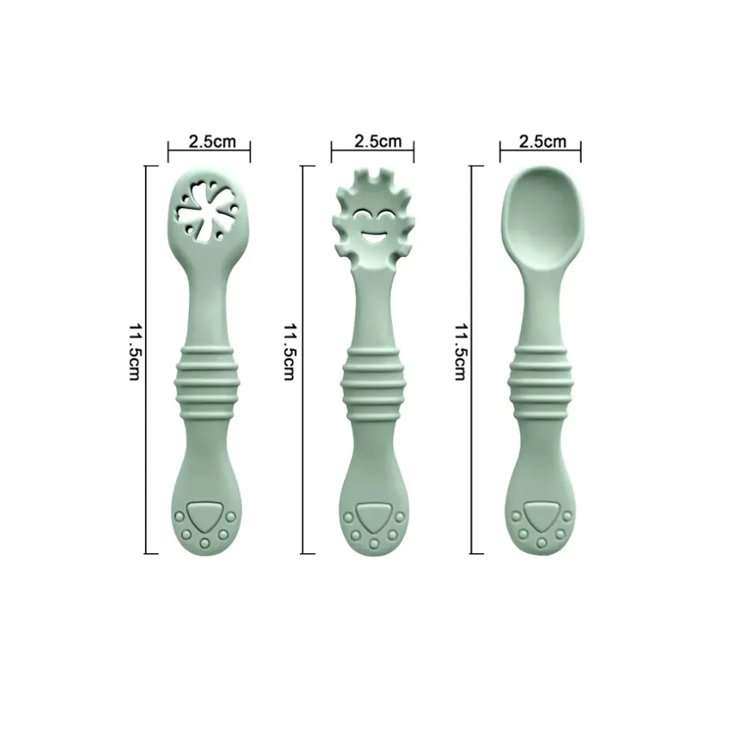 3 CUCHARAS DE APRENDIZAJE SILICONA ROSADO - 3