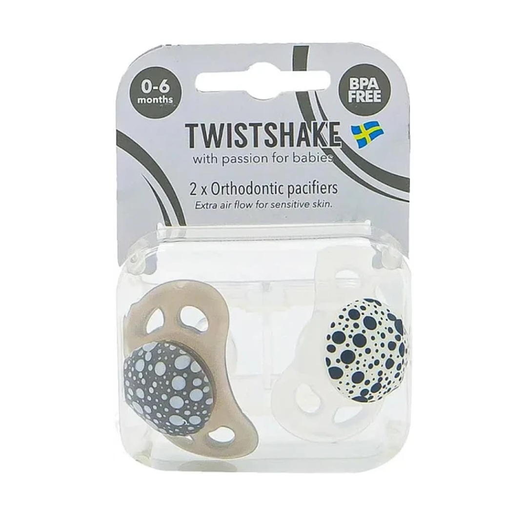 CHUPETES TWISTSHAKE 0+M GRIS BLANCO - 1