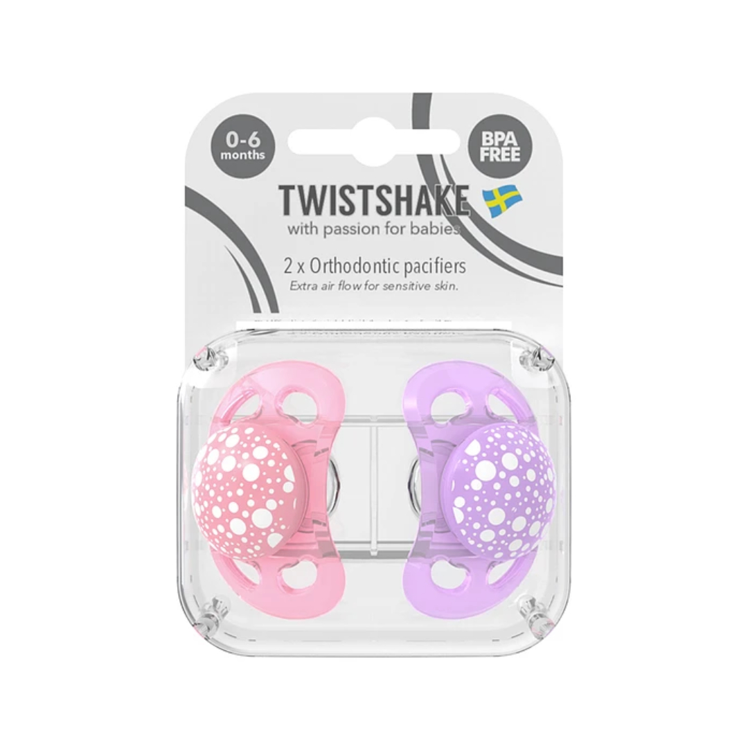 CHUPETES TWISTSHAKE 0+M ROSADO VIOLETA - 1