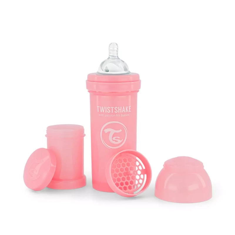 MAMADERA ANTICOLICO TWISTSHAKE 260ML ROSADO - 1